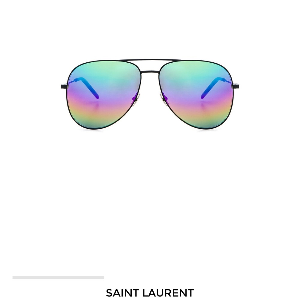 Saint Laurent Vibrant Mirror Aviator Sunglasses